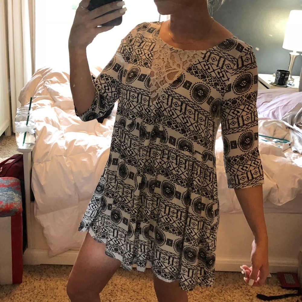 Black and white dress with lace detail